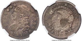 Bust Dimes 1814 10C Small Date, JR-1, R.3, MS62 NGC. JR-1 is the sole Small Date variety for the 1814 mintage, since...