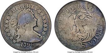 Early Quarters 1796 25C B-2, R.3 -- Plugged -- ANACS Details. Good 4 Details. Tompkins Die State 2/1. Later die state...