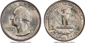 Washington Quarters 1934 25C Doubled Die Obverse, FS-101, MS65 PCGS. The 1934 Washington quarter claimed the all-time...