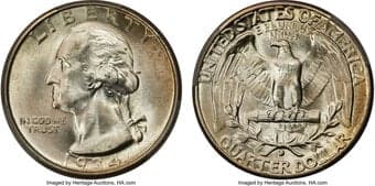 Washington Quarters 1934-D 25C Medium Motto MS67 PCGS. The 1934-D issue was the third lowest mintage of the series up...