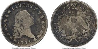 Early Half Dollars 1794 50C O-101a, T-7, R.3, VG8 PCGS. The O-101 die pair is by far the most frequently seen die...