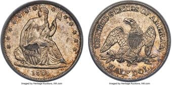 Seated Half Dollars 1861-O 50C Confederate Obverse, WB-102, FS-401, Die Pair 11, R.3, AU53 PCGS. This popular...