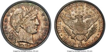 Barber Half Dollars 1907-O 50C MS66 PCGS. CAC. Ex: Eliasberg. Regarding the 1907-O, David Lawrence wrote, "probably the...