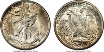 Walking Liberty Half Dollars 1933-S 50C MS65 PCGS. Despite a modest mintage of 1.7 million pieces, the 1933-S Walking...