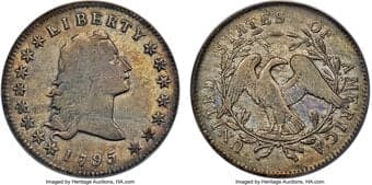 Early Dollars 1795 $1 Flowing Hair, Two Leaves, B-1, BB-21, R.2 -- Repaired - Cleaned -- ANACS Details. Fine 15...