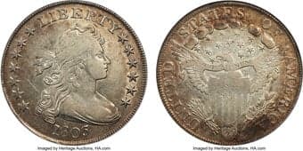 Early Dollars 1803 $1 Small 3, B-5, BB-252, R.3, VF30 NGC. Ex: William Luebke Collection. Like so many other early...