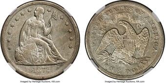 Seated Dollars 1872-CC $1 -- Improperly Cleaned -- NGC Details. XF. The latter three dates of the four-coin subseries...