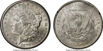 Morgan Dollars 1879-CC $1 Capped Die, VAM-3, GSA, MS61 ANACS. A Top 100 Variety. The Carson City Mint struck 756,000...