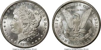 Morgan Dollars 1880-CC $1 8 Over Low 7, VAM-6, MS66+ PCGS. A Top 100 Variety. Attractive frosted sterling-silver luster...