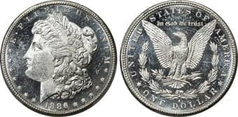 Morgan Dollars 1886-S $1 VAM-2, MS63 Deep Mirror Prooflike PCGS. A Top 100 Variety. VAM-2 is identifiable by a second...