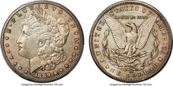 Morgan Dollars 1889-CC $1 AU50 PCGS. VAM-5. The 1889-CC Morgan is the key date from the Carson City Mint and is a...