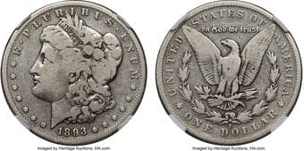 Morgan Dollars 1893-S $1 VG8 NGC. VAM-1. The example displays soft white-silver coloring with some deeper notes helping...