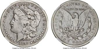 Morgan Dollars 1893-S $1 VG8 NGC. VAM-1. This VG8 1893-S Morgan is a delightful example of the famous series key date....