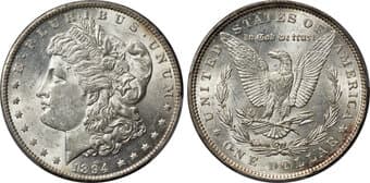 Morgan Dollars 1894 $1 AU58 PCGS. CAC. Lustrous, untoned surfaces contain hints of peripheral russet. Slight wear is...