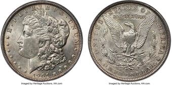 Morgan Dollars 1901 $1 MS61 NGC. VAM-20. A WOW! Morgan VAM variety. This visually distinct variety sees the legends...