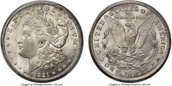Morgan Dollars 1921-S $1 MS66 PCGS. The 1918 Pittman Act mandated that over 270 million silver dollars be melted, but...