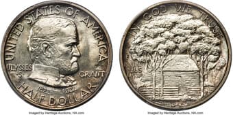 Commemorative Silver 1922 50C Grant With Star MS64 PCGS. This piece displays an enticing cacophony of subtle copper...