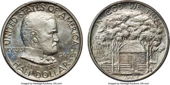 Commemorative Silver 1922 50C Grant With Star MS64 PCGS. The With Star variety had a smaller mintage than its starless...