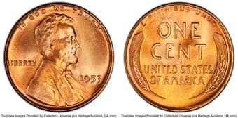 Lincoln Cents 1953 1C MS67 Red PCGS. CDN: $1,750 Whsle. Bid for NGC/PCGS MS67. Mintage 256,883,800. ...