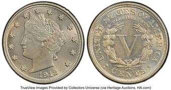 Liberty Nickels 1912-S 5C MS64 PCGS. CAC. CAC: 70 in 64, 46 finer (5/26). CDN: $2,100 Whsle. Bid for NGC/PCGS MS64....