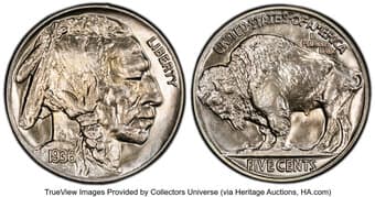 Proof Buffalo Nickels 1936 5C Type One -- Satin Finish PR67 PCGS. CAC. CAC: 149 in 67, 22 finer (5/26). CDN:...