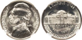 Jefferson Nickels 1939 5C Reverse of 1940 MS68 Full Steps NGC. NGC Census: 25 in 68, 0 finer (5/26). CDN: $3,000...