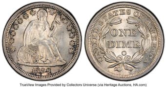 Seated Dimes 1859-O 10C MS65 PCGS. PCGS Population: 15 in 65 (2 in 65+), 20 finer (6/26). CDN: $1,700 Whsle. Bid for...