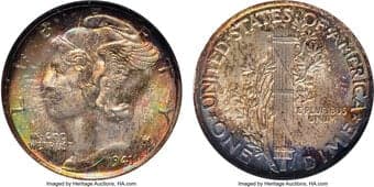 Mercury Dimes 1941 10C MS69 ANACS. Mintage 175,106,557. www.HA.com/TexasAuctioneerLicenseNotice ...