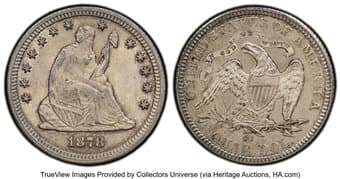 Seated Quarters 1878-CC 25C MS63 PCGS. CAC. PCGS Population: 47 in 63, 120 finer. CAC: 10 in 63, 32 finer (5/26). CDN:...