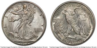 Walking Liberty Half Dollars 1936-S 50C MS66 PCGS. CAC. CAC: 132 in 66, 13 finer (5/26). CDN: $1,290 Whsle. Bid for...