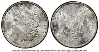 Morgan Dollars 1882 $1 MS66+ PCGS. CAC. CAC: 100 in 66, 8 finer (5/26). CDN: $1,300 Whsle. Bid for NGC/PCGS MS66....