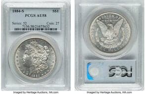 Morgan Dollars 1884-S $1 AU58 PCGS. CDN: $2,150 Whsle. Bid for NGC/PCGS AU58. Mintage 3,200,000. From The Cole...