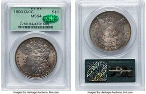 Morgan Dollars 1900-O/CC $1 VAM-8 MS64 PCGS. CAC. A Top 100 Variety. Housed in a Generation 3.1 green label holder....