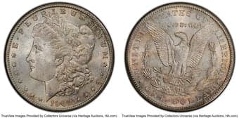 Morgan Dollars 1902-S $1 MS65 PCGS. CDN: $1,900 Whsle. Bid for NGC/PCGS MS65. Mintage 1,530,000. ...