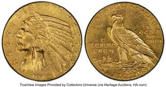 Indian Half Eagles 1912 $5 MS63 PCGS. CDN: $1,560 Whsle. Bid for NGC/PCGS MS63. Mintage 790,000. ...