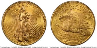 Saint-Gaudens Double Eagles 1927 $20 MS66 PCGS. CDN: $4,846.85 Whsle. Bid for NGC/PCGS MS66. Mintage 2,946,750. ...