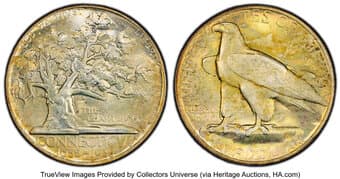 Commemorative Silver 1935 50C Connecticut MS67 PCGS. CAC. CAC: 91 in 67, 0 finer (5/26). CDN: $1,900 Whsle. Bid for...