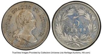 Patterns 1866 5C Washington Five Cent, Judd-461, Pollock-535, Baker-45, Musante GW-772, R.5, PR62 PCGS. PCGS...