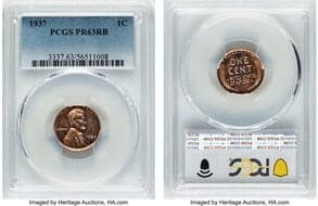 Certified Modern Proof Sets Five-Piece 1937 Proof Set PCGS. The set includes: Cent PR63 Red and Brown, Nickel PR67,...