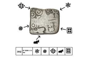 India, Magadha Janapadha, Nanda Dynasty (c. 354-322BC), Silver Karshapana, 2.60grms, Obv. 5 main symbols, 1x 6 armed...