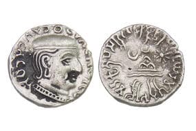 India, Western Kshatrapas, Rudradhaman(As Mah?k?atrapasa), Son of Jayadhaman, (c. 52-87SE/130-165CE), Silver Drachm,...