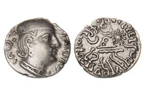 India, Western Kshatrapas, J?vad?man (As Mah?k?atrapasa) son of D?majada?ri (c. 119-121SE/197-199??), Silver Drachm,...