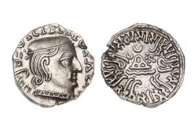 India, Western Kshatrapas, D?masena (As Mah?k?atrapasa) son of Rudrasimha I (c. 144-160SE/222-238CE), Silver Drachm,...