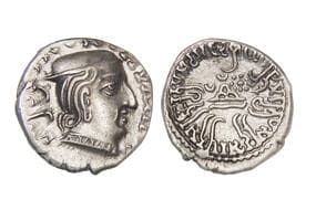 India, Western Kshatrapas, D?masena (As Mah?k?atrapasa) son of Rudrasimha I (c. 144-160SE/222-238CE), Silver Drachm,...