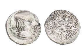 India, Western Kshatrapas, Bhart?d?man (As Mah?k?atrapasa) son of Rudrasena II (c. 198-217SE/276-295CE), Silver Drachm,...