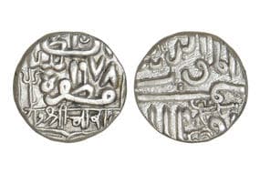 India, Kutch State, Raydhanji I(c. 1666–1698 CE), Silver Kori, 4.70grams, Frozen AH978, Obv. Nagari legend Sri...