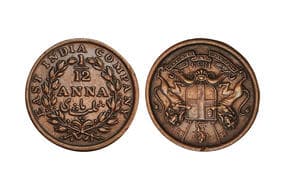 India, East India Company, William IIII, Copper 1/12 Anna, 17.85mm, 1835, Minted at Madras, Inverted Reverse, GK#78,...