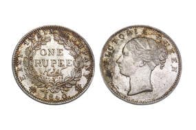 India, East India Company, Victoria Queen (continuous legend), Silver Rupee, 11.66grms, 1840, GK#113, A/I, Minted at...
