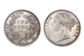 India, East India Company, Victoria Queen, Divided Legend, Silver Rupee, 1840, 11.66grms, GK# Unlisted, Minted at...