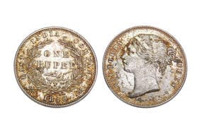 India, East India Company, Victoria Queen (Divided legend), Silver Rupee, 11.60grms, 1840, GK#163, W.W.Raised, Minted...